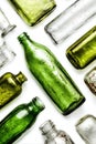 Vintage Glass Bottles Collection on White Background Royalty Free Stock Photo