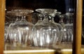 Vintage glass in cupboard , Close up shot