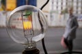 Vintage glass filament edison bulb Royalty Free Stock Photo