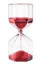 Vintage glass hourglass with red sand Royalty Free Stock Photo