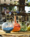 Vintage glass vials and bottles alchemy