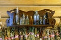 Vintage glass vials and bottles alchemy