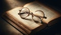 Vintage Glasses on Open Book