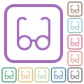 Vintage glasses outline simple icons