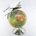 Vintage Globe with Airliner over Africa
