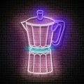 Vintage Glow Signboard with Geyser Coffee Maker