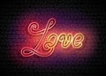 Vintage Glow Signboard with Love Inscription