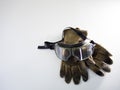 Vintage goggles and old vintage dirty Motorcycle Gloves