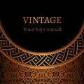 Vintage gold background with border pattern