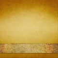 Vintage gold background with brown gold ribbon Royalty Free Stock Photo