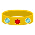 Vintage gold bangle icon isolated