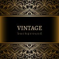 Vintage gold border lace frame Royalty Free Stock Photo