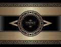 Vintage gold card with ornamental borders