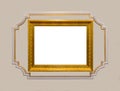 Vintage gold carved wooden frame with blank white center surrounded