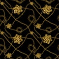 Vintage gold chain and snowflake pattern, design suitable for digital printing Royalty Free Stock Photo