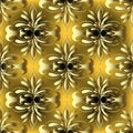 Vintage gold 3d Damask vector seamless pattern.