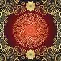 Vintage gold and dark red frame Royalty Free Stock Photo