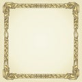 Vintage gold floral typographic frame - vector illustration