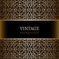 Vintage gold frame with lace borders Royalty Free Stock Photo