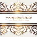 Vintage gold frame with ornamental lace borders Royalty Free Stock Photo