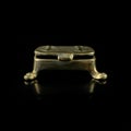 vintage gold jewelry box on black isolated background