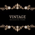 Vintage gold jewelry frame Royalty Free Stock Photo