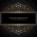 Vintage gold lace background Royalty Free Stock Photo