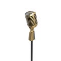 Vintage Gold Microphone Isolated 3d Render Royalty Free Stock Photo