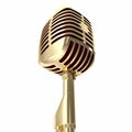 Vintage gold microphone on white background. 3d illustration Royalty Free Stock Photo