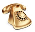 Vintage gold phone. 3d illustration