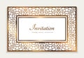 Vintage gold rectangle frame with lace border