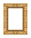 Vintage gold rose frame isolated on white background Royalty Free Stock Photo