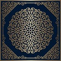 Vintage gold round lace ornament Royalty Free Stock Photo