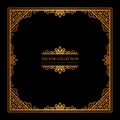 Vintage gold square frame in Arabic style Royalty Free Stock Photo