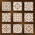 Vintage gold tiles with swirly patterns Royalty Free Stock Photo