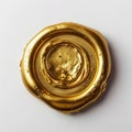 Vintage Gold Wax Seal Stamp on White Background. Generative ai Royalty Free Stock Photo