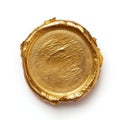 Vintage Gold Wax Seal Stamp on White Background. Generative ai Royalty Free Stock Photo