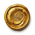 Vintage Gold Wax Seal Stamp on White Background. Generative ai Royalty Free Stock Photo