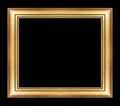 Vintage golden frame with blank space, with clipping path, on bl Royalty Free Stock Photo
