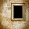 Vintage golden frame on grunge