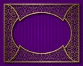 Vintage golden frame in oriental style. Certificate, nameplate or greeting card background template