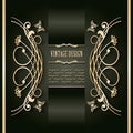 Vintage golden frame template. Luxury design. Vector Royalty Free Stock Photo