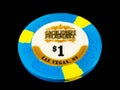 Vintage Golden Nugget $1 Poker Chip on a Black Backdrop