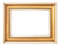 Vintage golden picture frame isolated white background Royalty Free Stock Photo