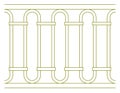 Vintage Golden Railing, 1930s-inspired, Seamless Pattern, True to Scale
