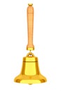 Vintage Golden School Bell. 3d Rendering