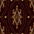 Vintage golden seamless pattern