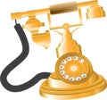Vintage Golden Telephone Royalty Free Stock Photo