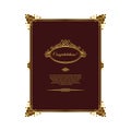 Vintage golden template on dark red Royalty Free Stock Photo