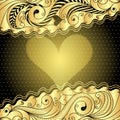 Valentine gold frame Royalty Free Stock Photo